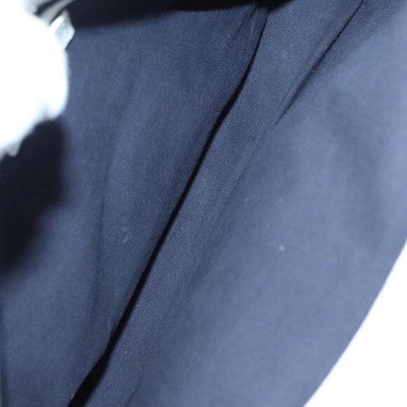 BURBERRY Rope handle Hand Bag Canvas Leather White Blue Silver Auth 92982 - Picture 2 of 15